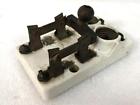 1695 Bryant Antique Steampunk Porcelain Double Pole Copper Electric Knife Switch