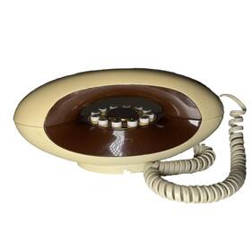 204354 American Telecommunications Corp Genie Retro Telephone Space Age 60s 70s Push Button Phone Usa Model Teif 8300