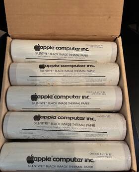 825-0050-01 Apple Thermal Paper Silentype Black Image 8-1/2 Inch X 80 Box Of 10 Rolls