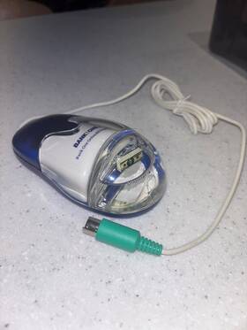 3892a420 Aqua Rare Vintage Bank One Liquid Filled Computer Mouse Floating 20 Dollar Bill