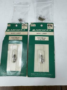 272-1142 Archer Vintage Mini Lamps Type T 1 3/4 6v 100 Ma Lot 9 Bulbs Railroad