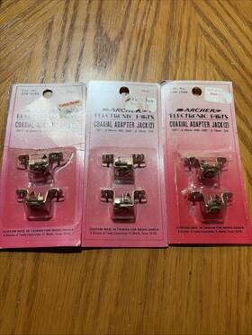 274-1549 Archer 3 Pack Vintage Radio Shack Coaxial Adapter Jacks 2.46mm And 2.16mm