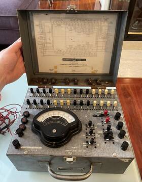 H-88733-1 Automatic Electric Co. H88733 Vintage Us Army Current Flow Test Set With Wires