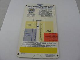 Mpg-8d Buss Vintage 1972 Mpg 8d Motor Protection Slide Chart Calculator Electrician