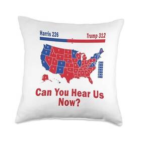 Pbzchs0e5wgus Can You Hear Us Trump 2024 Election Map Red 312 Winner Electoral Now Throw Pillow