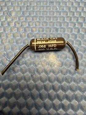 Pkm4s68 Cde 1 Vintage Black Cat Capacitor / .068 Mfd 400 Vdc /guitar Pre Amp