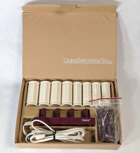 Kt-8a Clairol Working Set-a-way Travel Hairsetter 1970s With All 10 Hair Clips