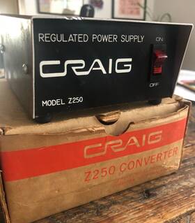Z250 Craig Z252 Vintage Regulated Power Supply Output 14.4v Model Working