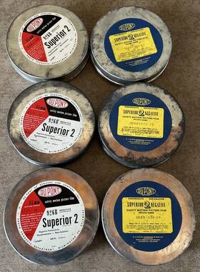 926b Dupont Vintage Film Canisters Lot 6 Tins 7 Inch Superior 2 - Empty