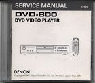 Dvd-800 Denon New Genuine Service Manuals On Cd Dvd Video Player
