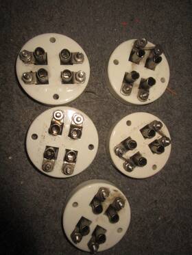 124-214 E.f. Johnson 5 Nice 213 4-pin Sockets For 211 845 And Radio Tubes