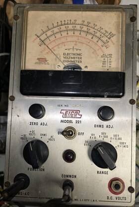 68606 Eico Vintage Model 221 Electronic Voltmeter Ohmeter Tested And Working