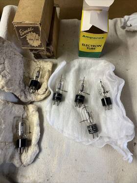 Vt-204 Eimac & Other Lot Six 6 Jan And Norelco 3c24/24g Ham Radio Tubes