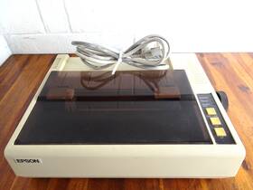 Rx-80 Epson Vintage Dot-matrix Printer Power Tested With Cable