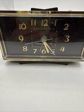 7270-2a Ge Vintage Mid Century Modern General Electric Alarm Clock Works