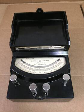 8dp9ace1 Ge Vintage General Electric Dp-9 Dc Amperes Meter 1a 5a 10a