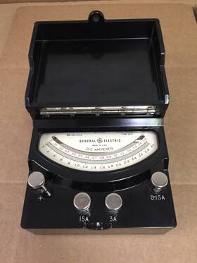 8dp9acf3 Ge Vintage General Electric Dp-9 Dc Amperes Meter 0.15a 3a 15a