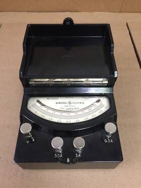 8dp9acv3 Ge Vintage General Electric Dp-9 Dc Amperes Meter