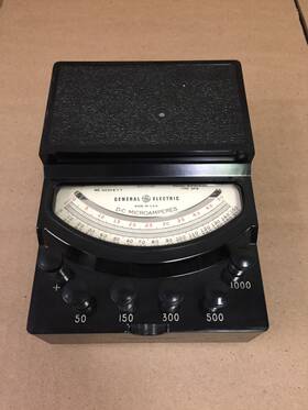 8dp9amb4 Ge Vintage General Electric Dp-9 Dc Microamperes Amp Volt Meter