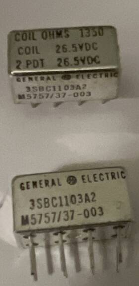 37-003 General Electric M5757/37-003 Relay 2pdt 26.5vdc Coil 1350 Ohms New Lot Of 2