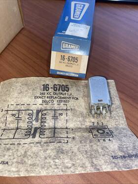 16-6705 Gramer 262 Kc If Output Transformer Delco Nos