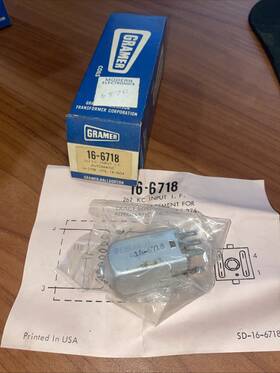 16-6718 Gramer 262 Kc If Input Transformer Automatic Nos