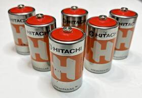 Um-1h Hitachi Um-1h/1.5v 6 Vintage Ltd Dry Battery D Size Um-1/1.5v Drained Not Working