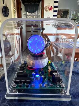 Osc4.6 Howchon Micro-mini Oscilloscope Clock 1 Inch Crt 1ep1 / 1ep11 Cathode Ray Tube Analog Vector