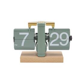 Lg0034 Itigoitie Beech Wood Base Flip Down Clock Retro Digital Desk Vintage Auto Fl
