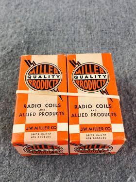 12-c1 J. W. Miller Co. 12-c2 Pair Of Nos Transformers 455 Kc Input Output