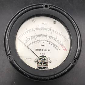 410-07267 Jetronic C-2345 Vtg Volts Ohms Panel Gauge Meter 4.5 Inch Dia