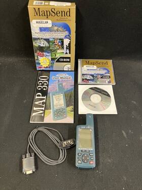 Map-330 Magellan Map 330 Gps Handheld Navigator Bundle With Box Powers On. Never Set Up