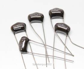 Pvc-6227 Mallory 5 Nos Brown Drop Capacitors / .0027 Mfd 600 Vdc Pvc6227 C1