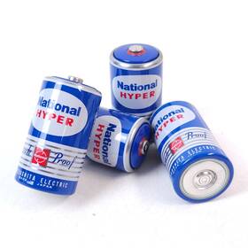 Um-1-ue Matsushita Set Of 4 Vintage National Hyper Leak Proof Size Inch D Batteries Japan