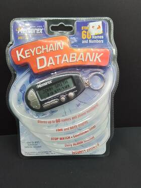 Mb123 Memorex Keychain Databank Stores 60 Names Numbers Time Date Alarm New Vtg