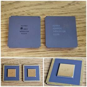 H04nk4 Motorola 2 Rare Vintage Retro Asic / Cpu Ceramic Gold Lead/trace Science Collect