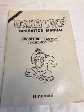 Tkg4-up Nintendo Donkey Kong Operation Manual Model No
