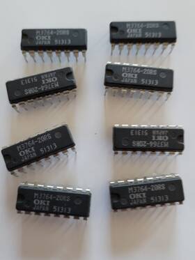 M3764-20rs Oki Lot Of 8 - 64x1 200ns Dram Dip16