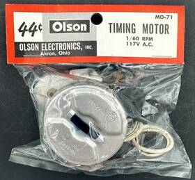 Mo-71 Olson Vintage Timing Motor 1/60 Rpm 117v A.c. New Old Stock