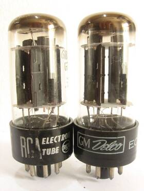 6bl7-gt One Rca Ac-delco 6bl7gt 2 Matched /-1956 Ge Tubes - Black Plates 3 Mica Top Getter