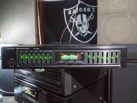 Eq-201 Onkyo Tested And Working Black 7-band Green Light Graphic Equalizer - Nice