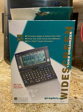 Am-620 Oregon Scientific Vtg Backlit Data Link 130kb Widescreen Organizer New