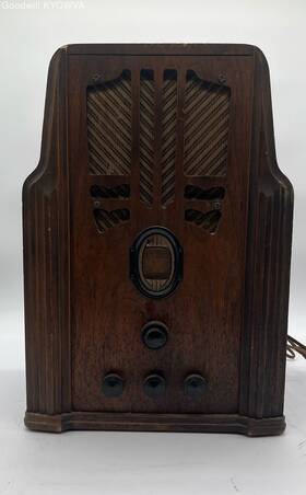 37-620 Philco Radio Receiver Wooden Case Vacuum Tubes Vintage Parts Js1