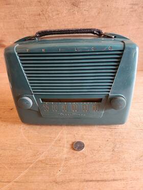 49-601-121 Philco Transitone Tube Radio Am Green Incomplete Parts Usa Vintage