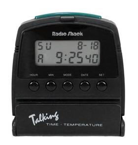 63-724 Radio Shack Lcd Talking Temperature Foldable 3.5 Inches Clock
