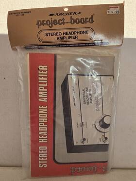 277-128 Radio Shack / Archer Project Board Stereo Headphones Amplifier Nos 70s
