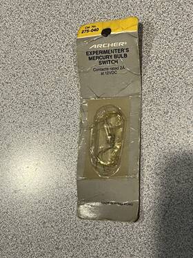 275-040 Radioshack Archer Experimenters Mercury Bulb Switch Nos Cat