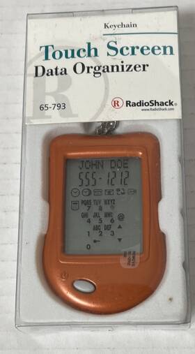 65-793 Radioshack New Vintage Keychain Touch Screen Data Organizer Radio Shack Nib Box