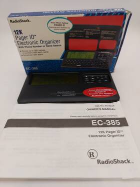 65-885a Radioshack Ec-385 12k Pager Id Electronic Organizer Rolodex Works With Box Manual