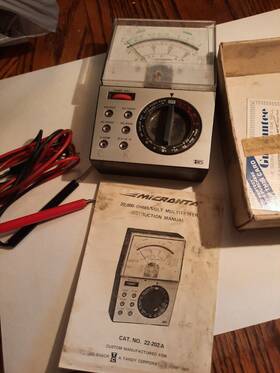 Dhm-300 Radioshack Vintage Micronta Electrical Tester Radio Shack Analog Meter Original Box Papers